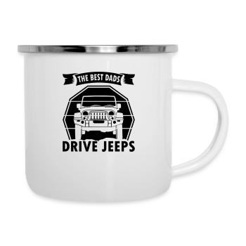 Les Jeeps Drive De Meilleurs Papas - Tasse émaillée - blanc - Droite