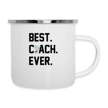 BESTER TRAINER BADMINTON - Emaille-Tasse - Weiß - Rechts