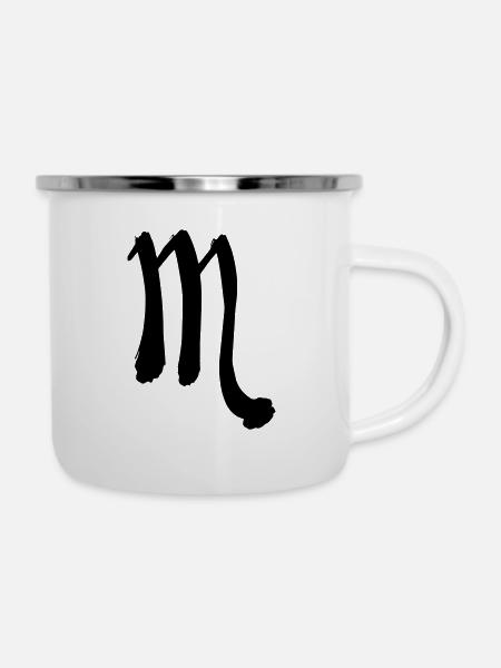Sternzeichen Skorpion - Emaille-Tasse - Weiß