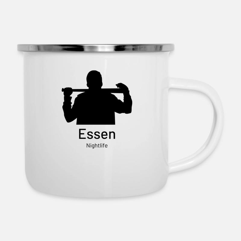 Manger. Vie nocturne - Tasse émaillée - blanc
