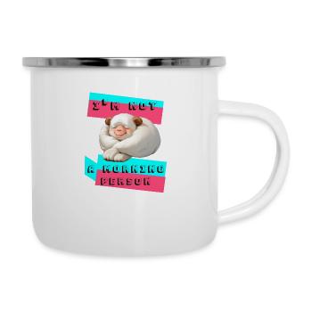 Je ne suis pas le matin - Tasse émaillée - blanc - Droite