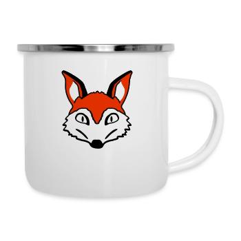 Fuchs Böser Blick Gefährlich Verrückt Wildes Tier - Emaille-Tasse - Weiß - Rechts