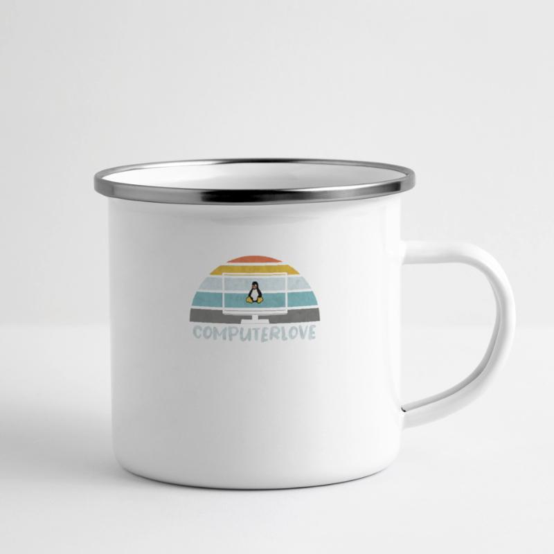 PROGRAMMATEUR LINUX PENGUIN TUX PC COMPUTERLOVE Tasse émaillée