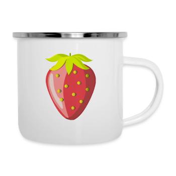 Fraise - Tasse émaillée - blanc - Droite