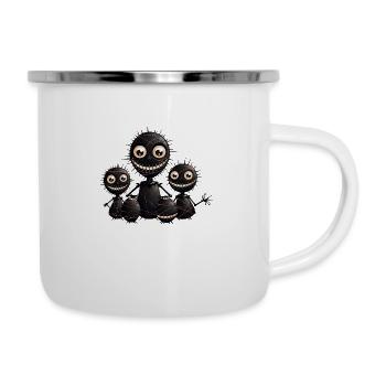 Faszinierende Voodoo Puppenfamilie - City Mode - Emaille-Tasse - Weiß - Rechts