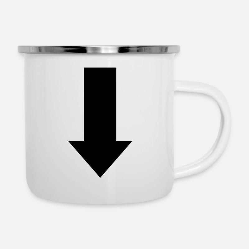 Pfeil - Emaille-Tasse - Weiß