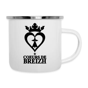 coeurs de breizh logo bretagne breton bzh marque 1 - Tasse émaillée - blanc - Droite