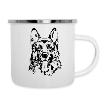 DEUTSCHER SCHÄFERHUND - GERMAN SHEPHERD Wilsigns - Emaille-Tasse - Weiß - Rechts