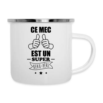 Super beau-père,cadeau beau père - Tasse émaillée - blanc - Droite