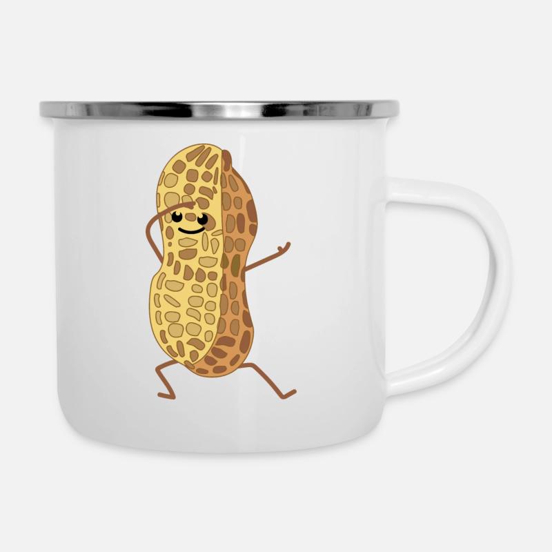 Dabbing Erdnuss - Emaille-Tasse - Weiß