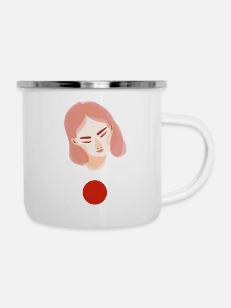 Gänseblümchen - Emaille-Tasse - Weiß