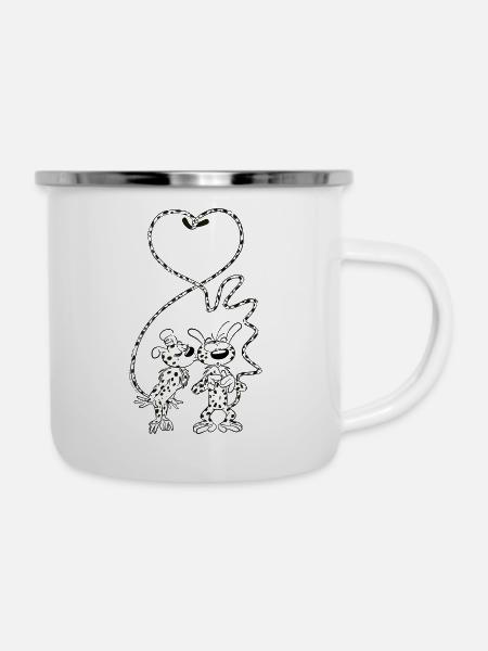 Marsupilami Herz - Emaille-Tasse - Weiß