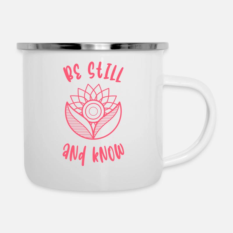 be still and know, Christian gift, quote - Camper Mug - white