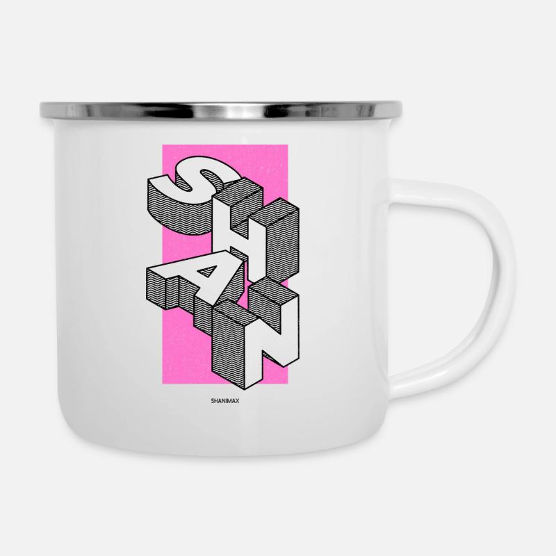 Shan Design - Emaille-Tasse - Weiß