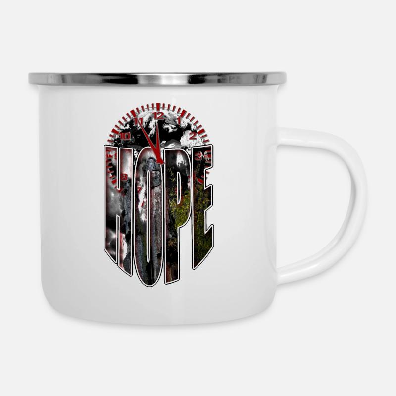 Hope Clock 5 to 12 Tree Nature Climate Environment - Camper Mug - white