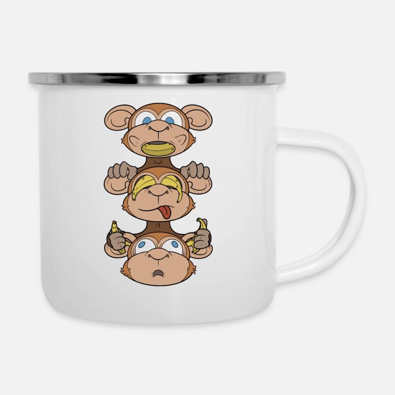 Ne pas voir, entendre ou dire quelque chose de mal - Tasse émaillée - blanc