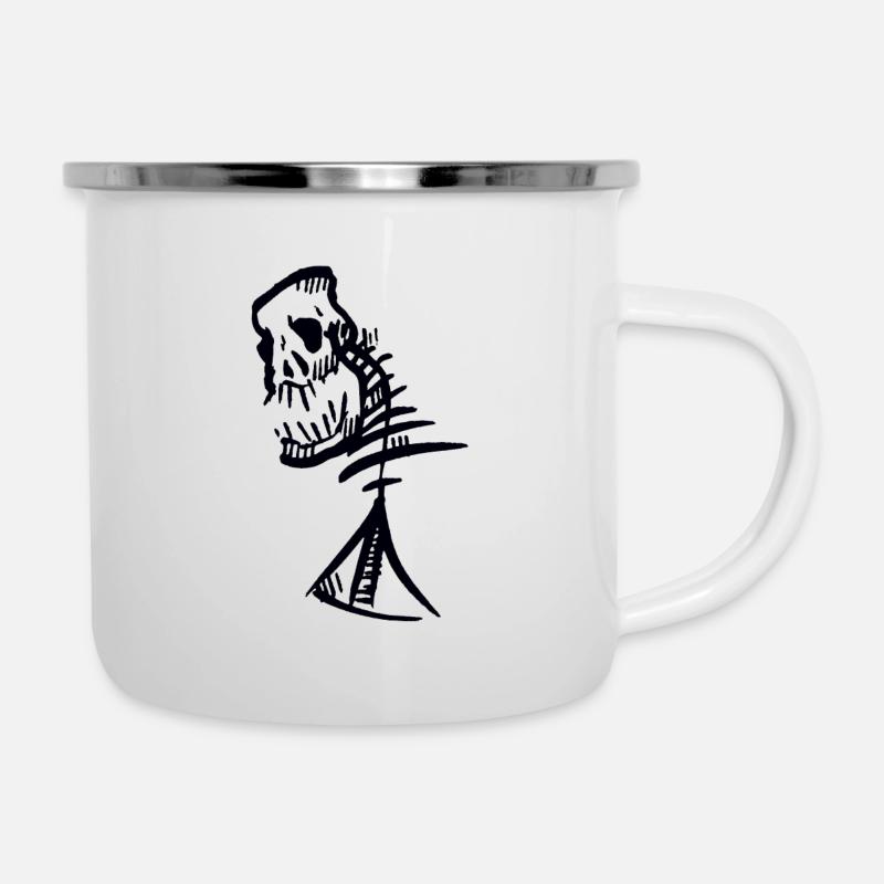 Bonefish - Emaille-Tasse - Weiß