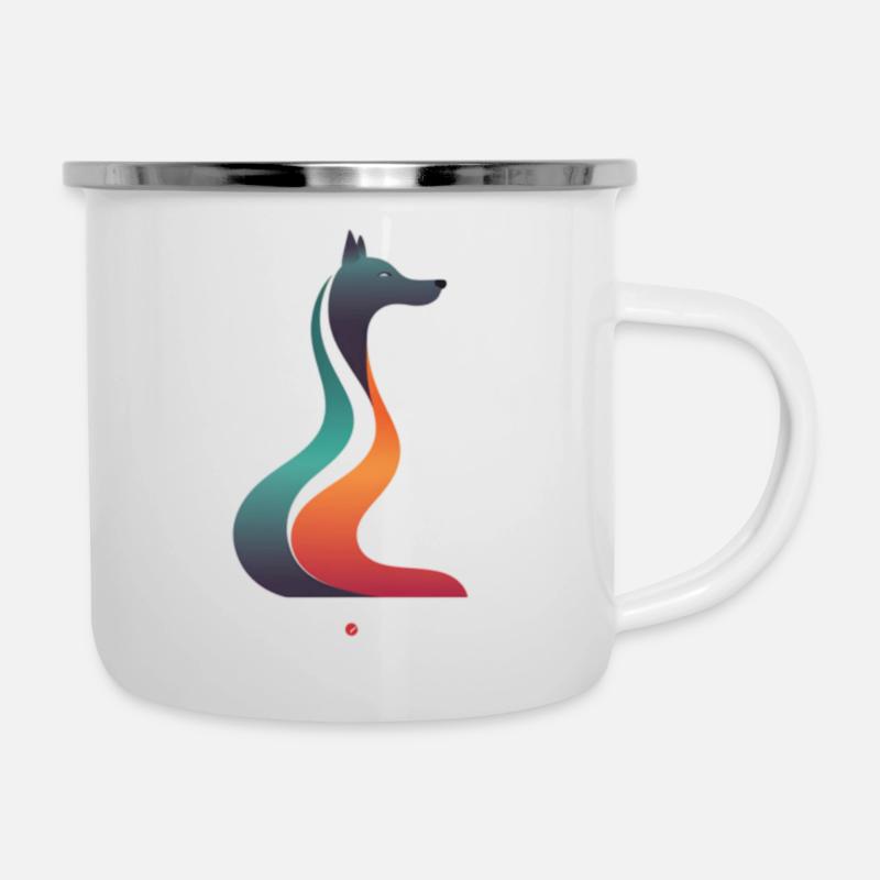 Fuchs Design, Fox - Emaille-Tasse - Weiß