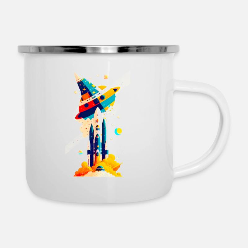Space View / Rocket 02 - Camper Mug - white