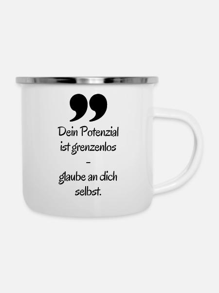 Potenzial - Emaille-Tasse - Weiß