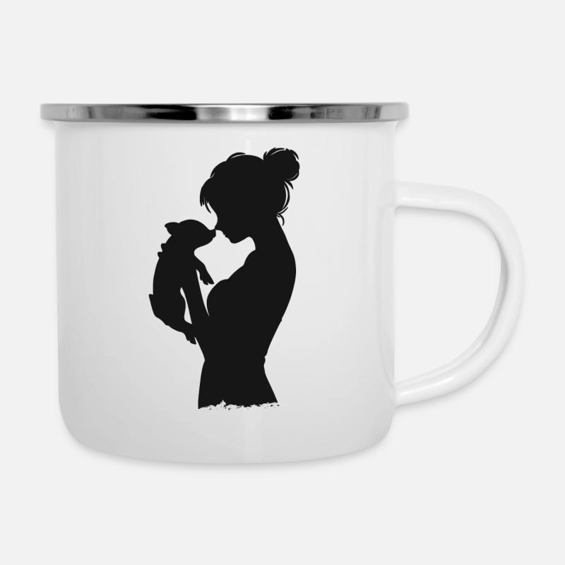 Liebe - Emaille-Tasse - Weiß