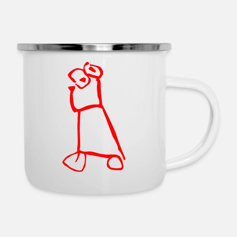 Majakuja (rot) - Emaille-Tasse - Weiß