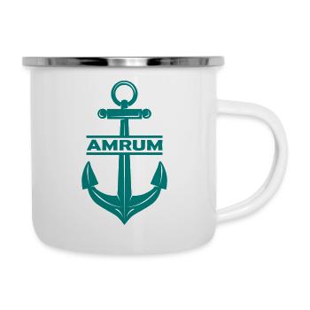 Amrum Anker Nordsee Ebbe Flut - Emaille-Tasse - Weiß - Rechts