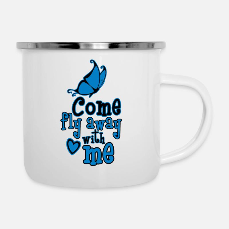 Come fly away with me - Camper Mug - white