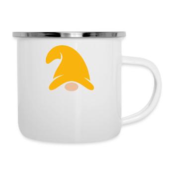 Gnome de Noël au chapeau jaune - Tasse émaillée - blanc - Droite