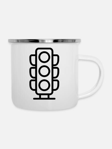 Ampel - Emaille-Tasse - Weiß