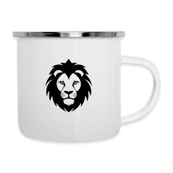 Tête de lion - Tasse émaillée - blanc - Droite
