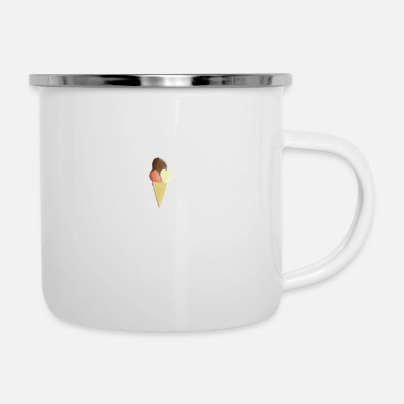 Eistüte - Emaille-Tasse - Weiß