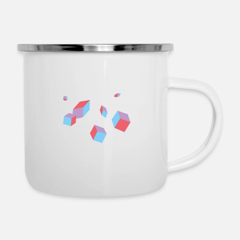 Cube - Tasse émaillée - blanc