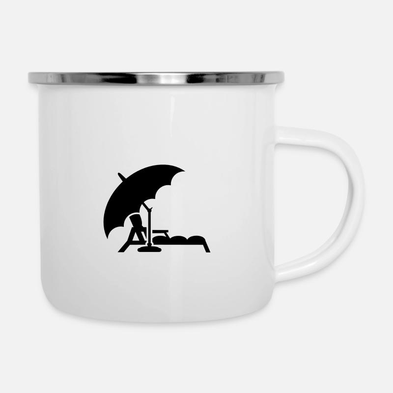 Deck Chair under the Parasol / Lounge Chair (1c) - Camper Mug - white