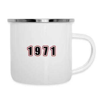 1971 Jahr Geburtstag - Emaille-Tasse - Weiß - Rechts