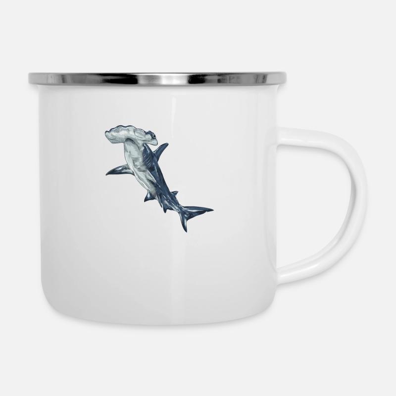 Hai, Haifisch - Emaille-Tasse - Weiß