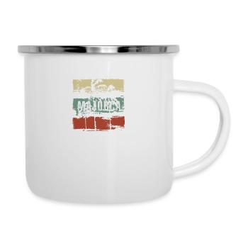 Mallorca Spanien Mallorca Kunst-Urlaubssouvenir - Emaille-Tasse - Weiß - Rechts
