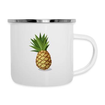 Ananas - Emaille-Tasse - Weiß - Rechts