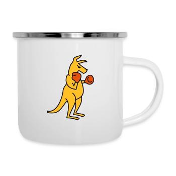 boxing kangaroo - Tasse émaillée - blanc - Droite