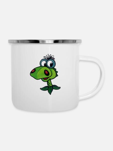 Poldi von HALLO SPENCER - Emaille-Tasse - Weiß
