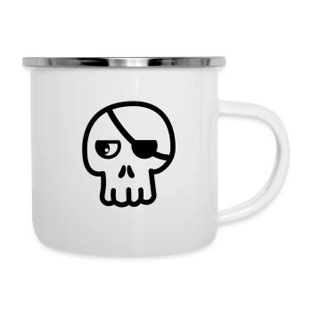 Tête de mort Cache-œil Kawaii - Tasse émaillée - blanc - Droite