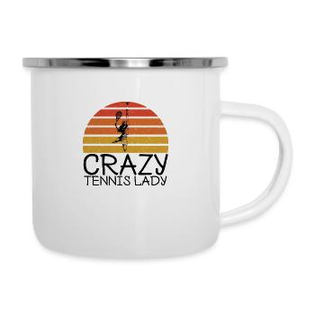 Tennis - Tasse émaillée - blanc - Droite