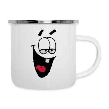Laughing Comic Face Schadenfreude Laughing - Camper Mug - white - Right