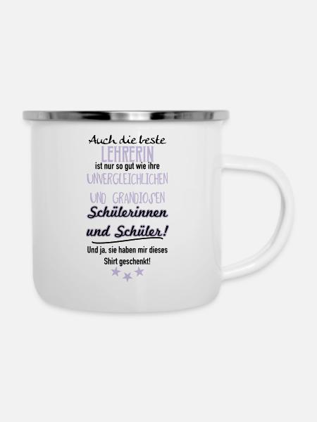 Beste Lehrerin Shirt - Emaille-Tasse - Weiß