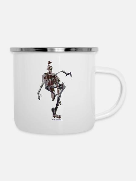 Skeleton Shadow - Emaille-Tasse - Weiß