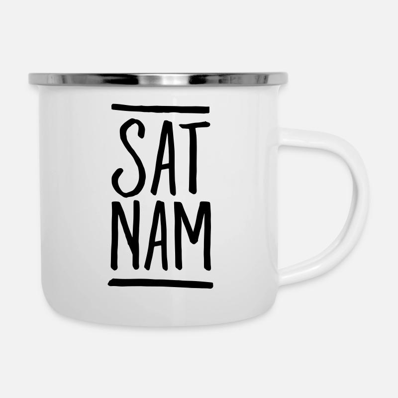 Sat Nam - Emaille-Tasse - Weiß