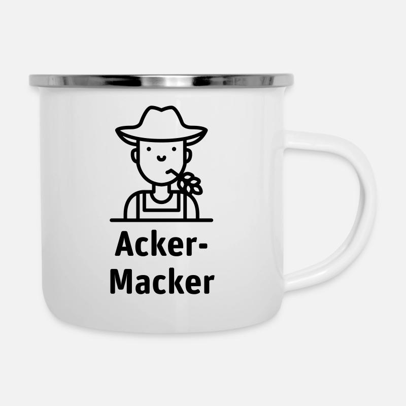 Acker-Macker 2-farbig - Emaille-Tasse - Weiß