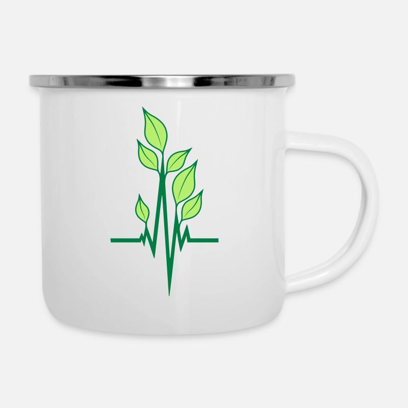 Impulsion écologique végétalienne - Tasse émaillée - blanc