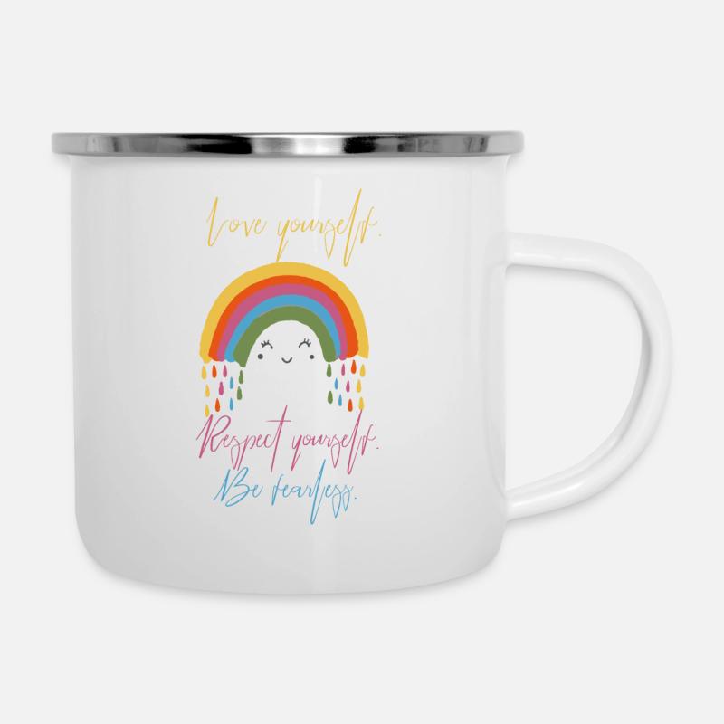 Rainbow, Arc-en-ciel - Tasse émaillée - blanc