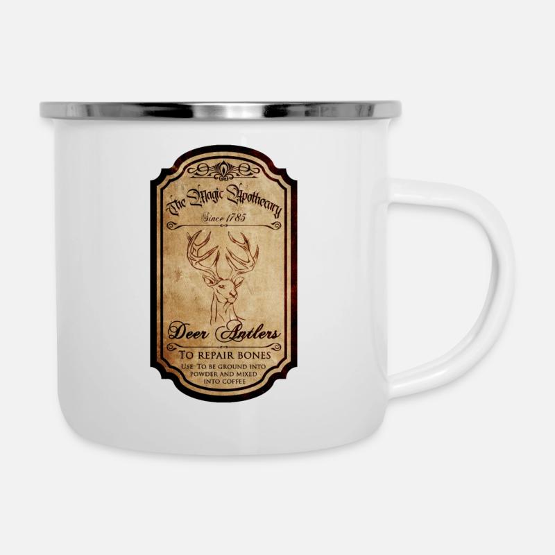 Magic Potion Label Deer Horns Sticker - Camper Mug - white